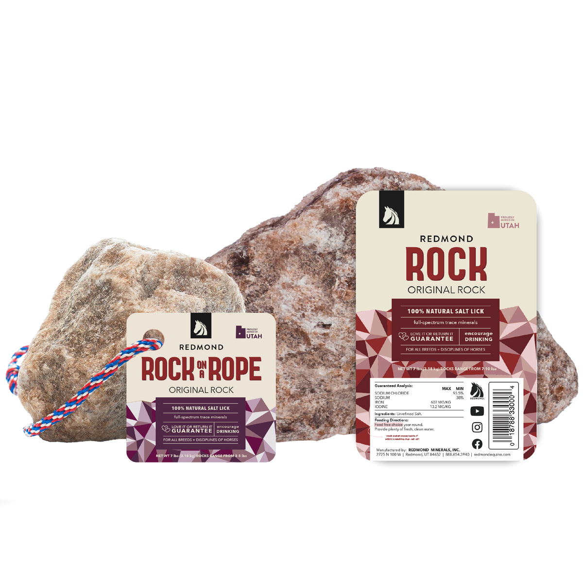 Redmond Rock® Mined Horse Salt Lick Redmond Equine